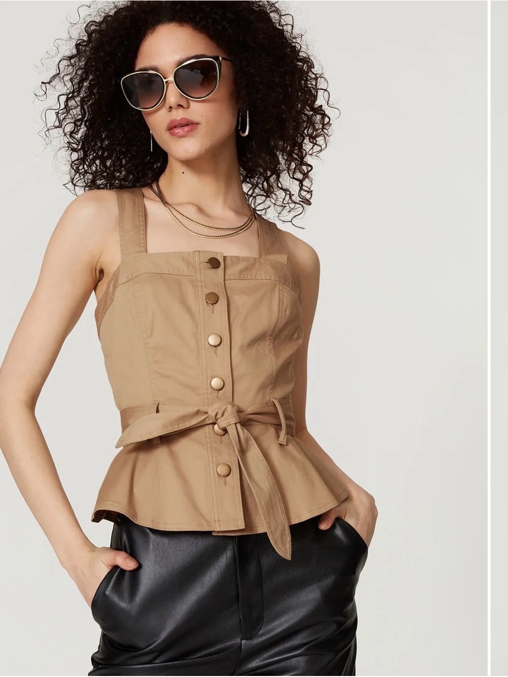 Marissa Webb Corset style button front top